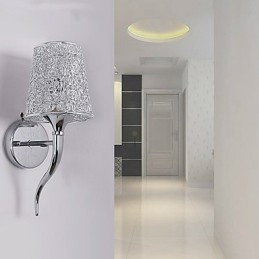 Applique da parete argento moderna mini in metallo E12/E14