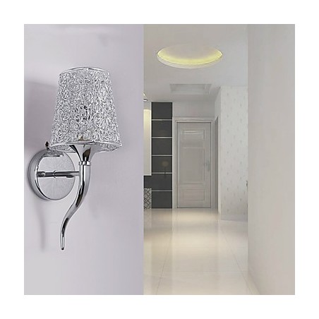 Applique da parete argento moderna mini in metallo E12/E14