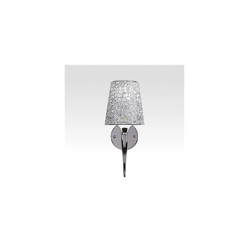 Applique da parete argento moderna mini in metallo E12/E14