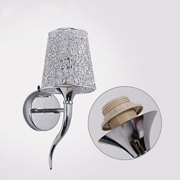 Applique da parete argento moderna mini in metallo E12/E14