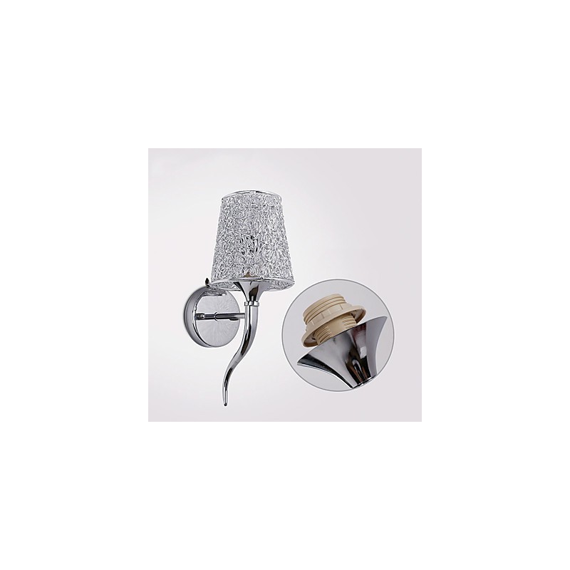 Applique da parete argento moderna mini in metallo E12/E14
