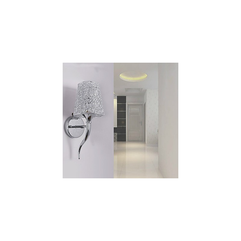 Applique da parete argento moderna mini in metallo E12/E14