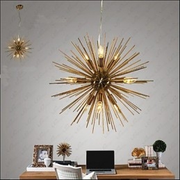 Lampadario retrò in rame a 10 luci