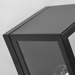 Applique da parete retrò in ferro nero con paralume trasparente, 1 lampadina E26/E27, 40 W