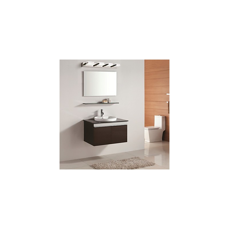 Lampada da specchio quadrata LED integrata in acciaio inox e acrilico