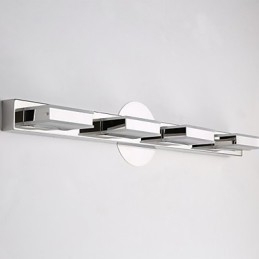 Lampada da specchio quadrata LED integrata in acciaio inox e acrilico