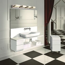 Lampada da specchio quadrata LED integrata in acciaio inox e acrilico