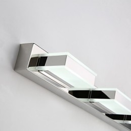 Lampada da specchio quadrata LED integrata in acciaio inox e acrilico
