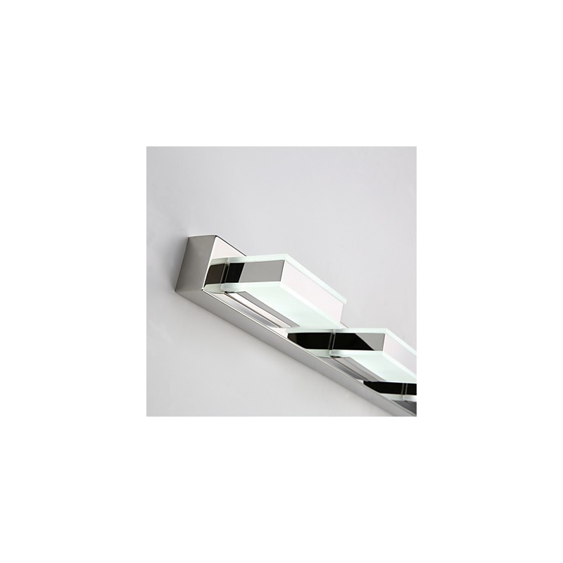 Lampada da specchio quadrata LED integrata in acciaio inox e acrilico