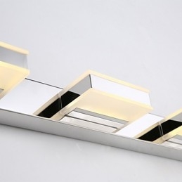 Lampada da specchio quadrata LED integrata in acciaio inox e acrilico