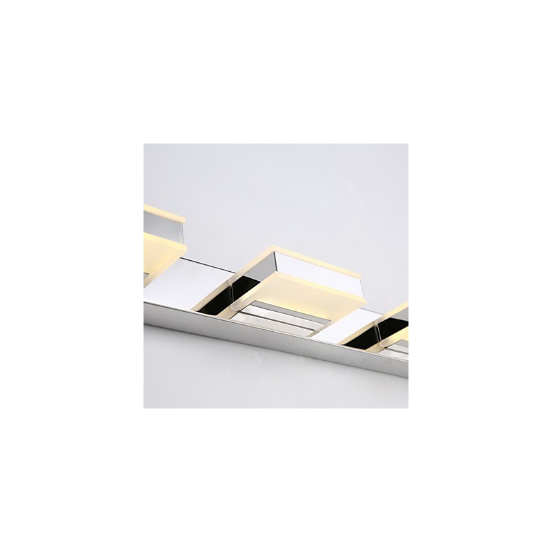 Lampada da specchio quadrata LED integrata in acciaio inox e acrilico