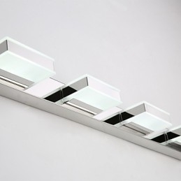 Lampada da specchio quadrata LED integrata in acciaio inox e acrilico