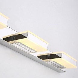 Lampada da specchio quadrata LED integrata in acciaio inox e acrilico