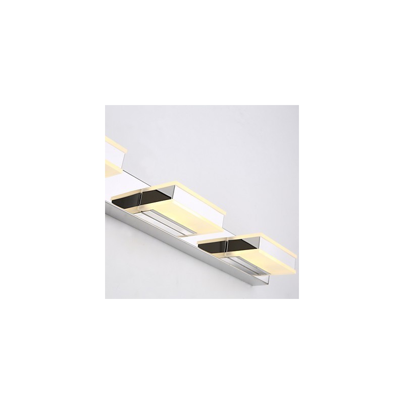Lampada da specchio quadrata LED integrata in acciaio inox e acrilico