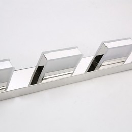 Lampada da specchio quadrata LED integrata in acciaio inox e acrilico