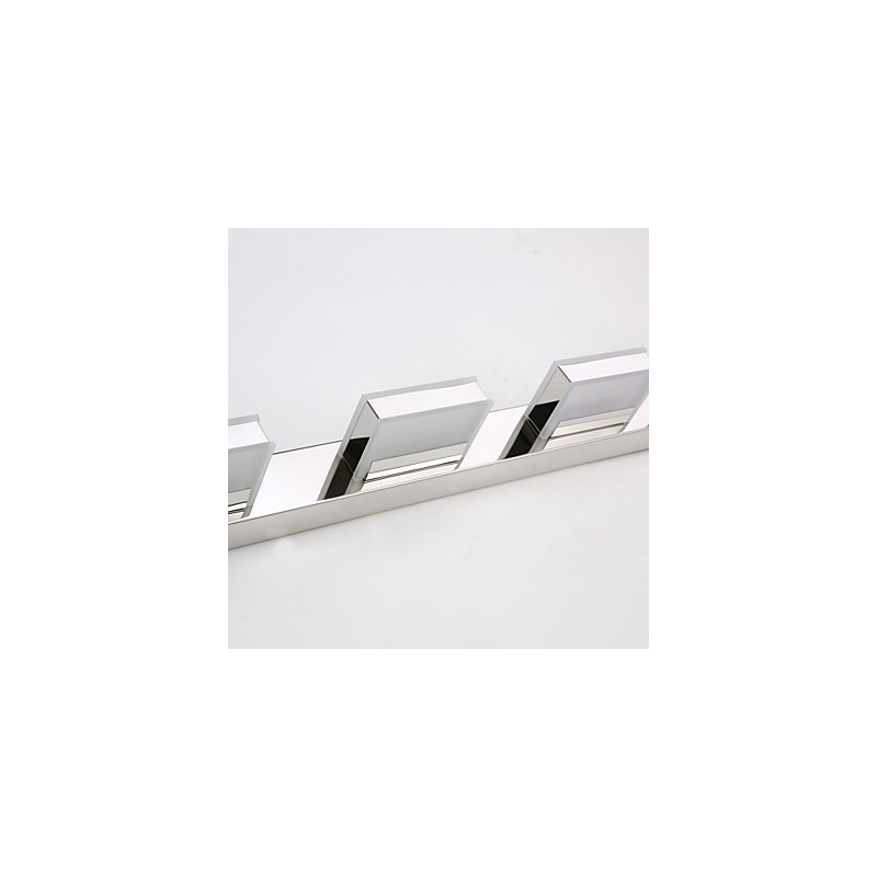 Lampada da specchio quadrata LED integrata in acciaio inox e acrilico