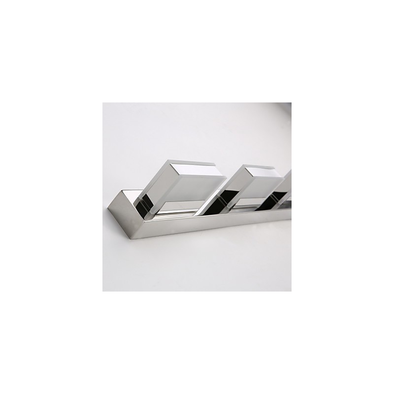 Lampada da specchio quadrata LED integrata in acciaio inox e acrilico