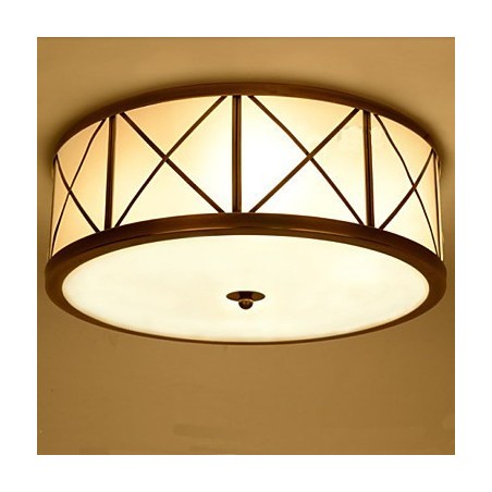 Plafoniera a filo in rame pieno C con 3 lampadine E12/E14