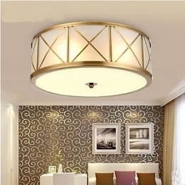 Plafoniera a filo in rame pieno C con 3 lampadine E12/E14