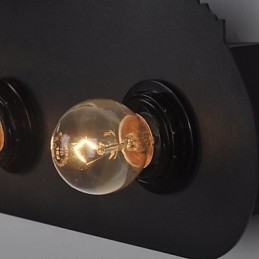 Applique da parete retro in ferro nero 4 luci E26/E27