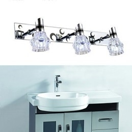 Applique da bagno a 3 luci LED integrato argento 48 cm