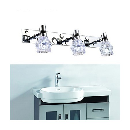 Applique da bagno a 3 luci LED integrato argento 48 cm