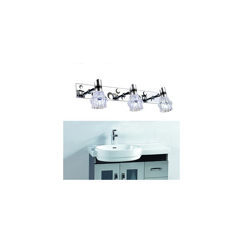 Applique da bagno a 3 luci LED integrato argento 48 cm