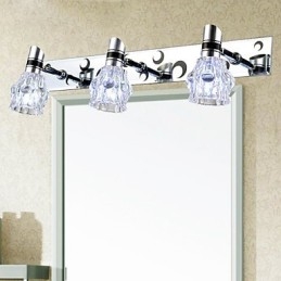 Applique da bagno a 3 luci LED integrato argento 48 cm