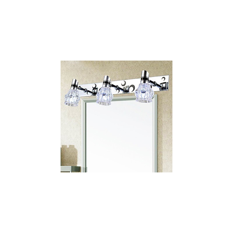 Applique da bagno a 3 luci LED integrato argento 48 cm