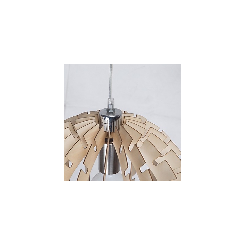 Lampadario vintage in legno/bambù LED 1 livello E26/E27 giallo