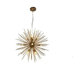 Lampadario retrò in rame a 10 luci