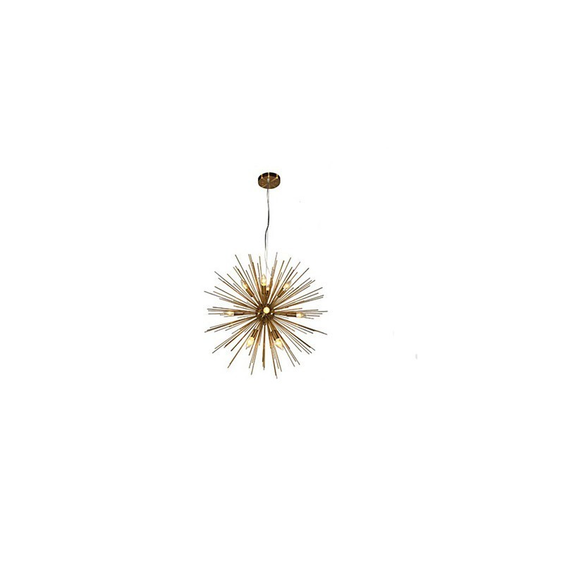 Lampadario retrò in rame a 10 luci
