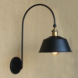 Applique da parete in metallo nera stile country americano retrò