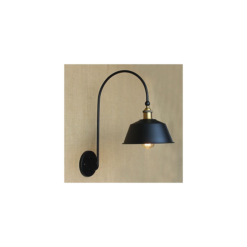 Applique da parete in metallo nera stile country americano retrò