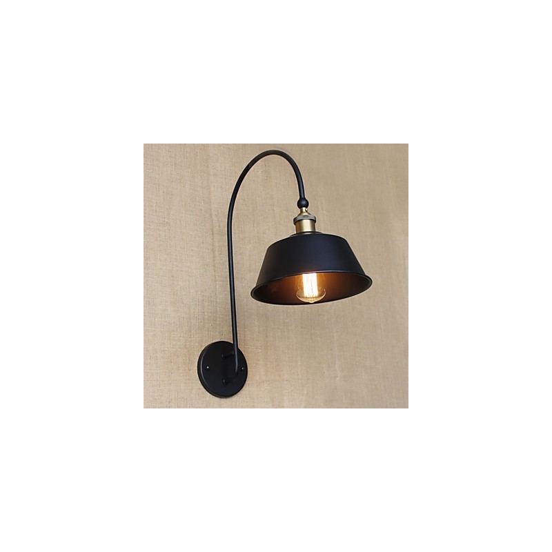 Applique da parete in metallo nera stile country americano retrò