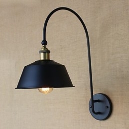 Applique da parete in metallo nera stile country americano retrò