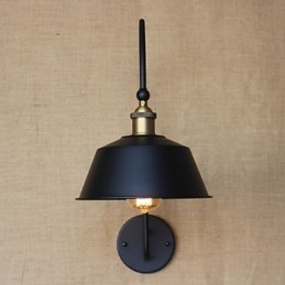 Applique da parete in metallo nera stile country americano retrò