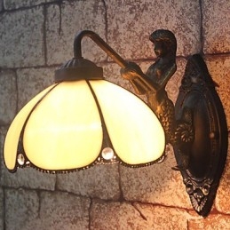 Applique da parete in ferro battuto stile europeo rurale compatto