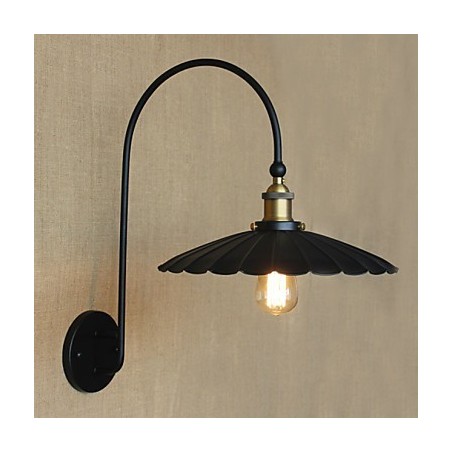 Applique da parete in metallo nero stile tradizionale/classico, lampadina inclusa E26/E27 40W