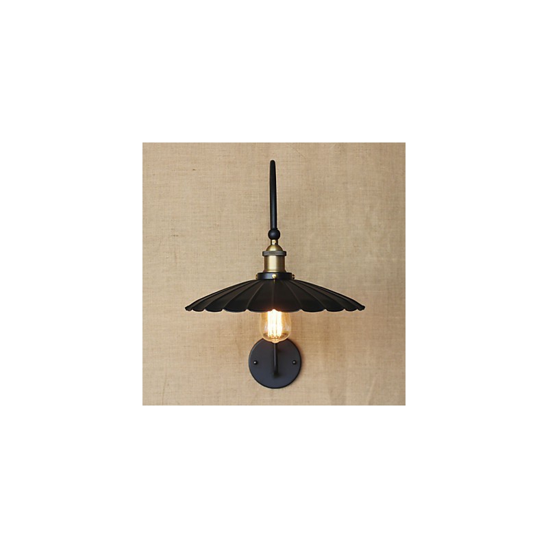 Applique da parete in metallo nero stile tradizionale/classico, lampadina inclusa E26/E27 40W