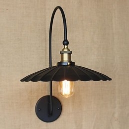 Applique da parete in metallo nero stile tradizionale/classico, lampadina inclusa E26/E27 40W