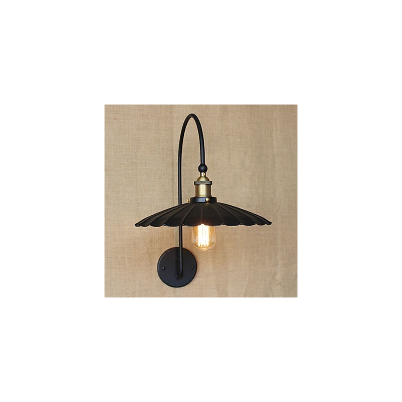 Applique da parete in metallo nero stile tradizionale/classico, lampadina inclusa E26/E27 40W