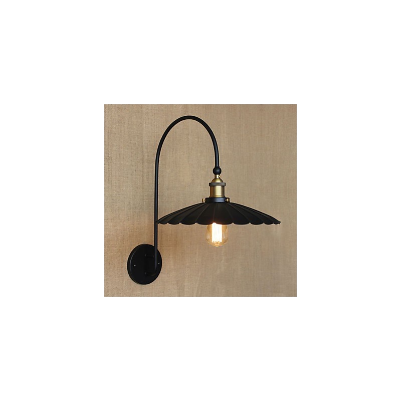 Applique da parete in metallo nero stile tradizionale/classico, lampadina inclusa E26/E27 40W