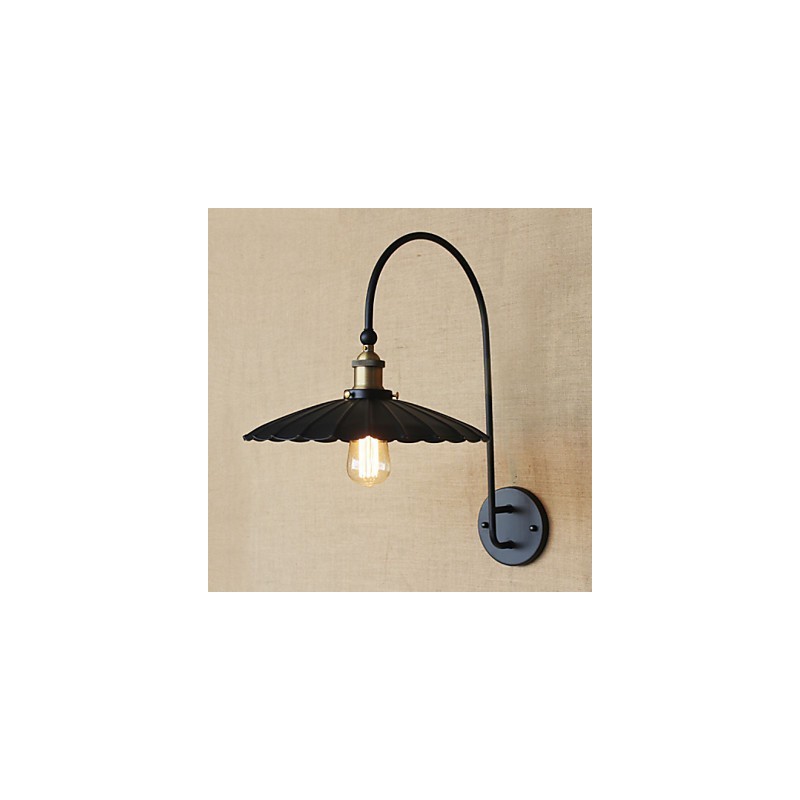 Applique da parete in metallo nero stile tradizionale/classico, lampadina inclusa E26/E27 40W
