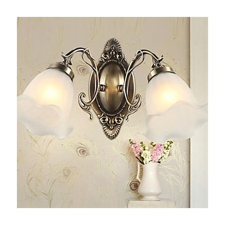Applique da parete retrò in ferro battuto e vetro, stile moderno ed elegante