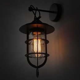 Applique da parete Mini Style in metallo nero e vetro bianco con lampadina inclusa
