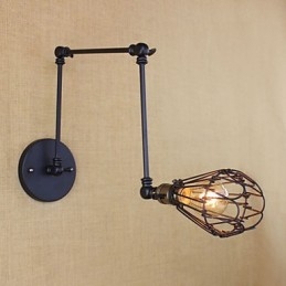 Lampada da tavolo industriale retrò con braccio in ferro, metallo nero, 1 lampadina E26/E27 40W