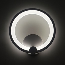 Applique da parete LED moderna ad anello in metallo e acrilico Ø 27 cm 90-240 V