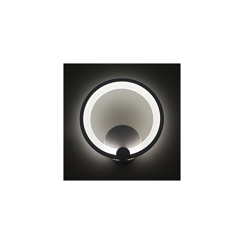 Applique da parete LED moderna ad anello in metallo e acrilico Ø 27 cm 90-240 V