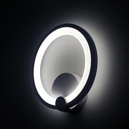 Applique da parete LED moderna ad anello in metallo e acrilico Ø 27 cm 90-240 V